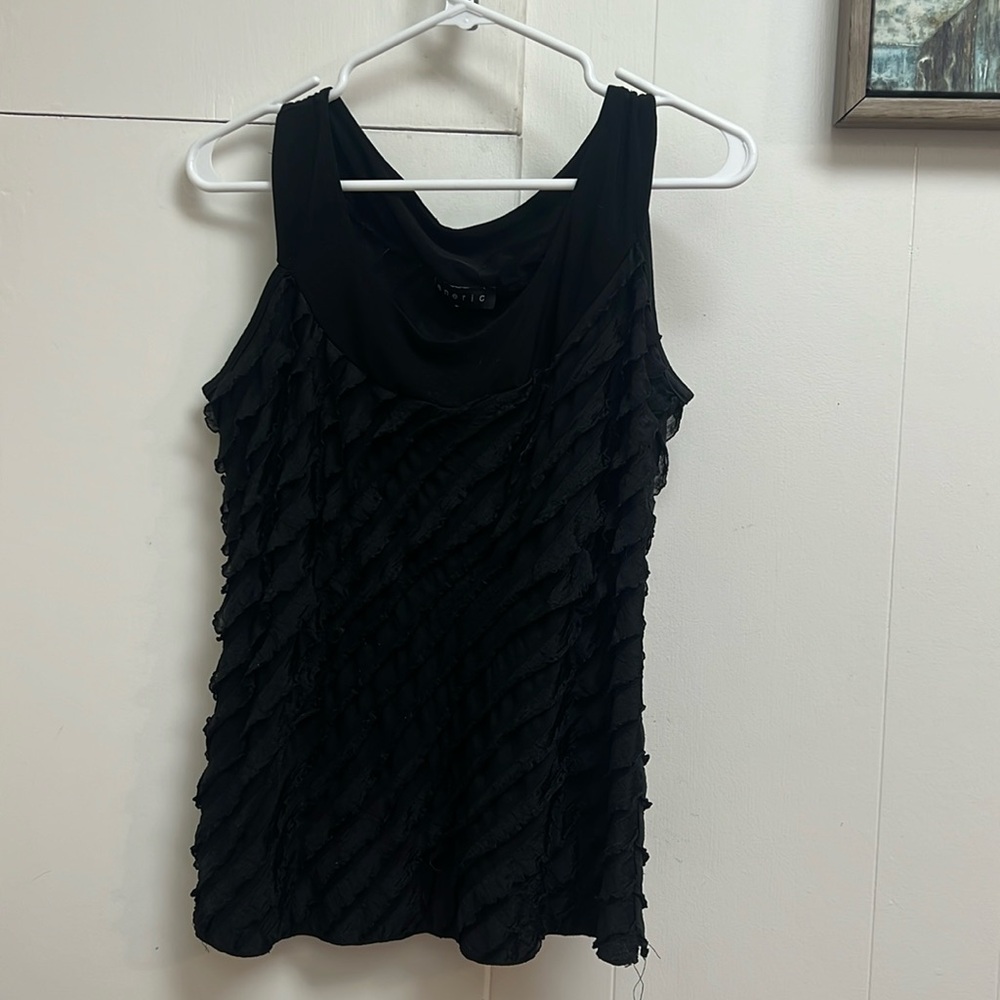 Black Ruffle Tank